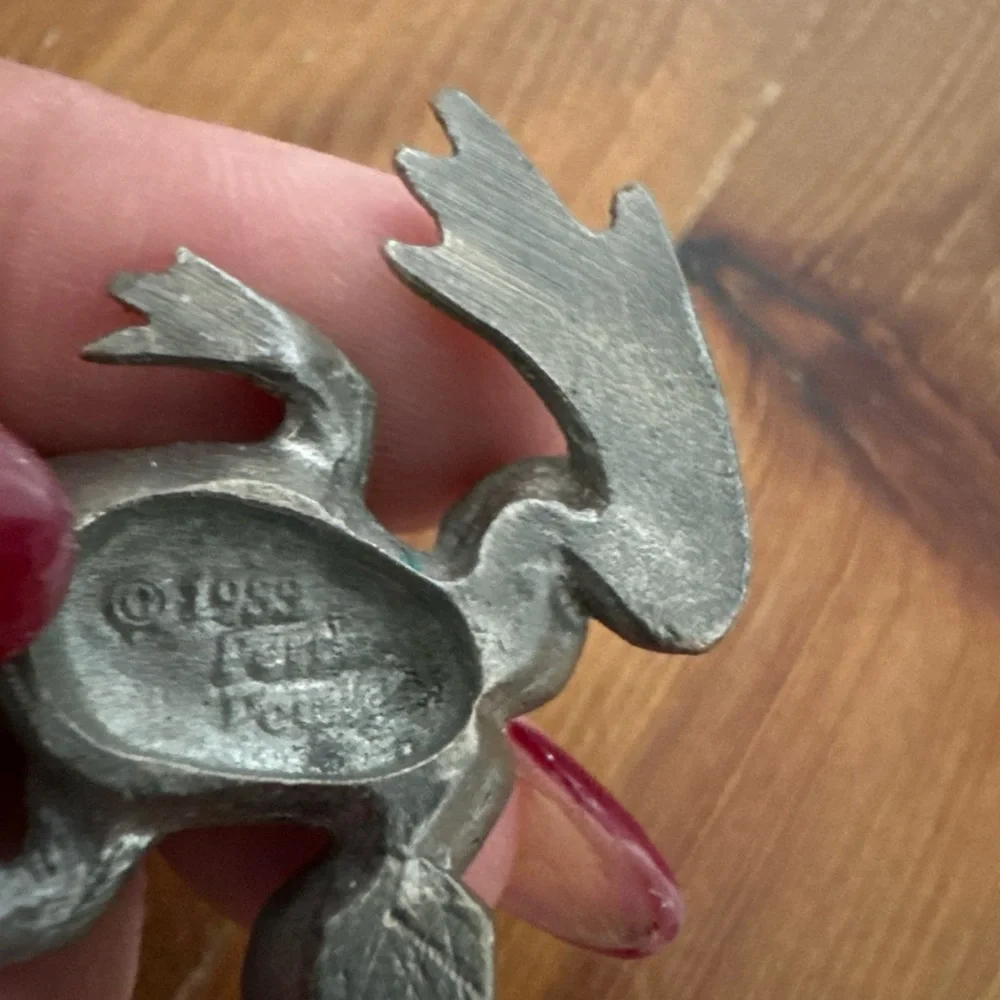 Vintage Decorative Frog Figurine Set - Pewter / JJ